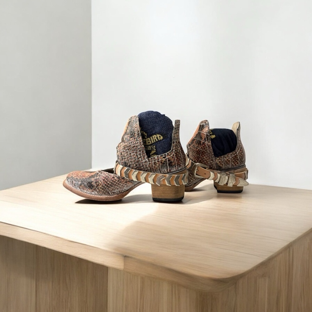 Freebird Stylish Textured Ankle Boots with Braided Detail